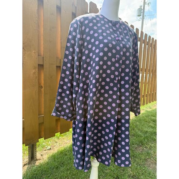 Doncaster Vintage 100% Silk Polka Dot Tunic Size Medium - Picture 2 of 5